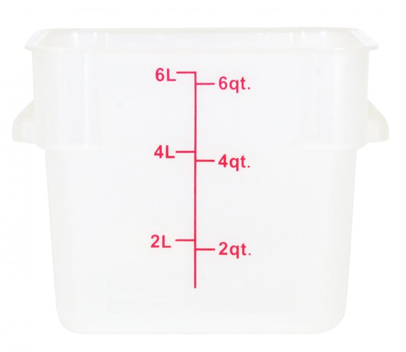 6-QT Polypropylene Translucent Square Food Storage Container